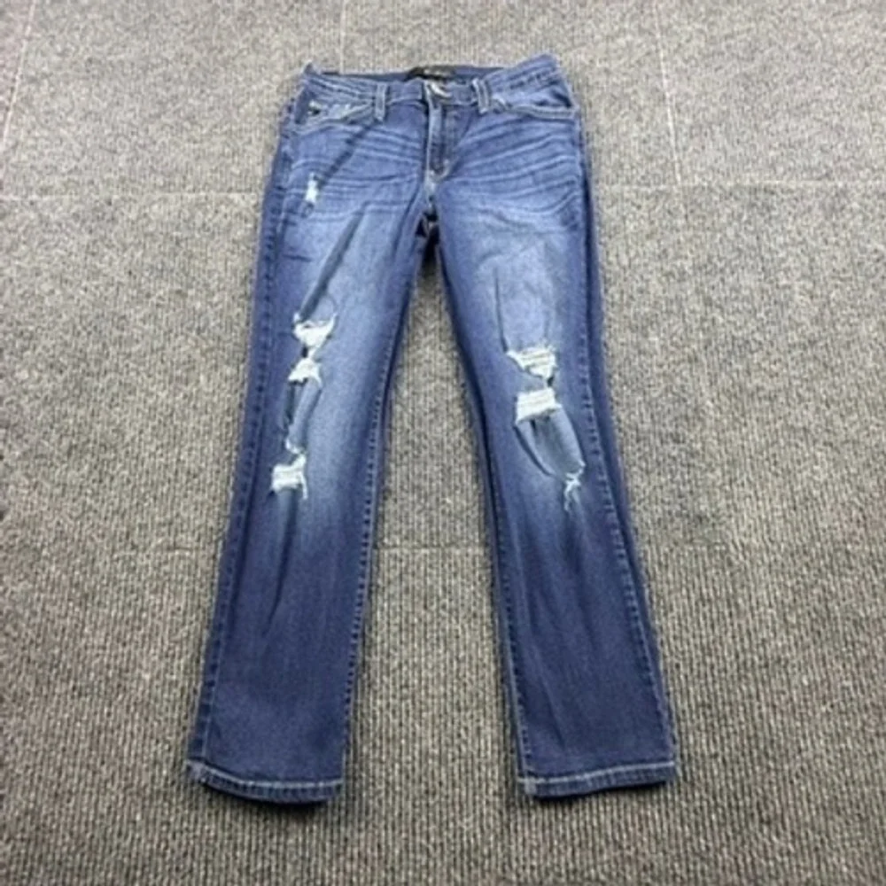 KanCan Distressed‎ Straight Leg Jeans Womens Size 26 Medium Wash BK1231 USA Made